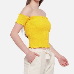 Off Shoulder Yellow Top